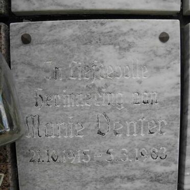 DENTER Manie 1915-1983