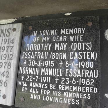 ESSAFAU Norman Manuel 1911-1982 &amp; Dorothy May nee CASTEN 1915-1980