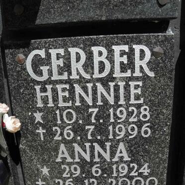 GERBER Hennie 1928-1996 &amp; Anna 1924-2000