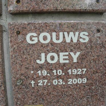 GOUWS Joey 1927-2009