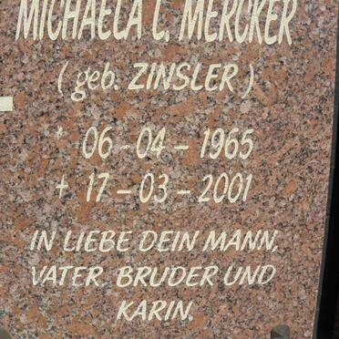 MERCKER Michaela L. nee ZINSLER 1965-2001