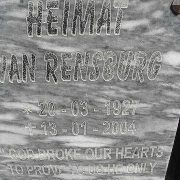 RENSBURG Heimat, van 1927-2004