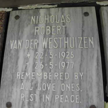 WESTHUIZEN Nicholas Robert, van der 1925-1977