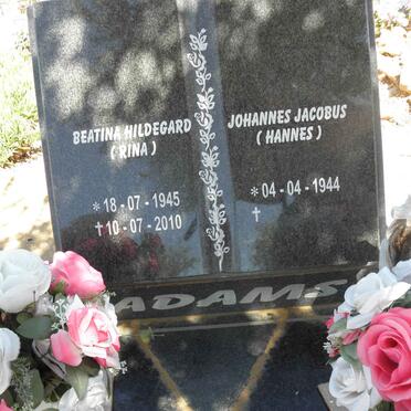 ADAMS Johannes Jacobus 1944- &amp; Beatina Hildegard 1945-2010