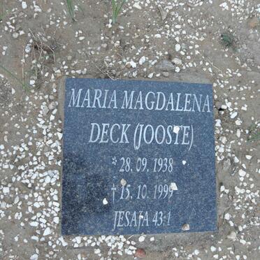 DECK Maria Magdalena nee JOOSTE 1938-1999
