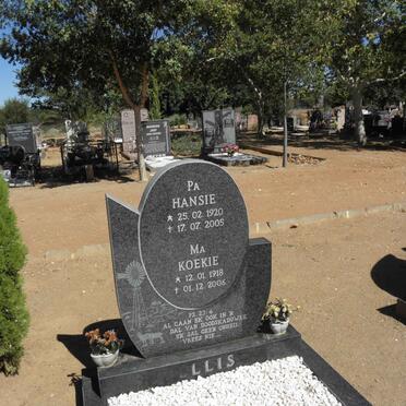 ELLIS Hansie 1920-2005 &amp; Koekie 1918-2006