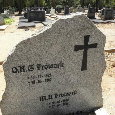 FROWERK O.H.G. 1921-1982 &amp; M.U. 1923-2010