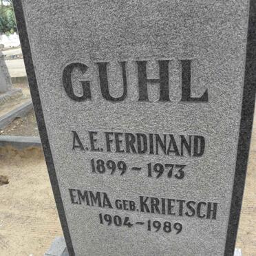 GUHL A.E. Ferdinand 1899-1973 &amp; Emma KRIETSCH 1904-1989