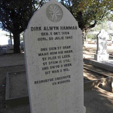 HAMMAN Dirk Alwyn 1884-1943