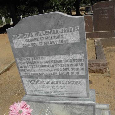 JACOBS Magrietha Willemina 1887-1949 :: JACOBS Marthina Susanna 1926-2011