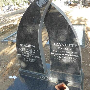 LOUW Joachem 1916-1997 :: LOUW Jeanette 1930-2004