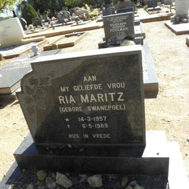 MARITZ Ria nee SWANEPOEL 1957-1989