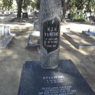 MERWE H.J.H., v.d. 1891-1972 :: MERWE H.P., v.d. 1939-2007