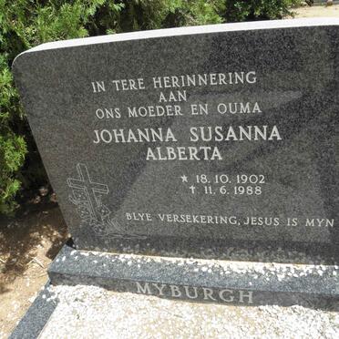 MYBURGH Johanna Susanna Alberta 1902-1988