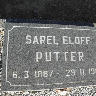 PUTTER Sarel Eloff 1887-1965