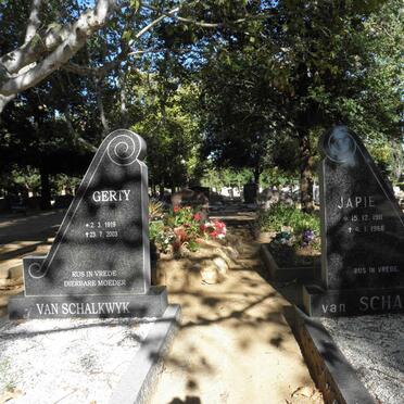 SCHALKWYK Japie, van 1911-1966 &amp; Gerty 1919-2003