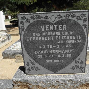 VENTER David Hermanus 1873-1955 &amp; Gerbrecht Elizabeth HAVENGA 1875-1945