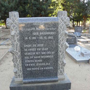 VERSTER Elizabeth Maria nee BADENHORST 1911-1962