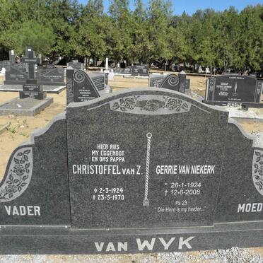 WYK Christoffel van Z., van 1924-1970 &amp; Gerrie VAN NIEKERK 1924-2008