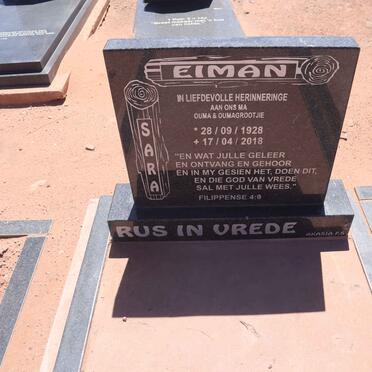 EIMAN Sara 1928-2018