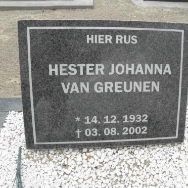 GREUNEN Hester Johanna, van 1932-2002