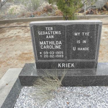 KRIEK Mathilda Caroline 1905-1989