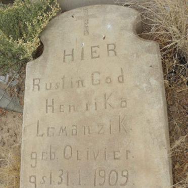 LEMANZIK Hendrika nee OLIVIER -1909