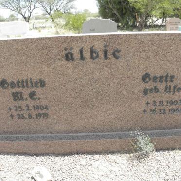 ÄLBIC Gottlieb M.E. 1904-1979 &amp; Gertrud UFER 1903-1968