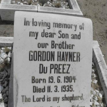 PREEZ Gordon Havner, du 1904-1935