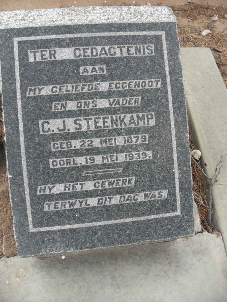 STEENKAMP G.J. 1879-1939