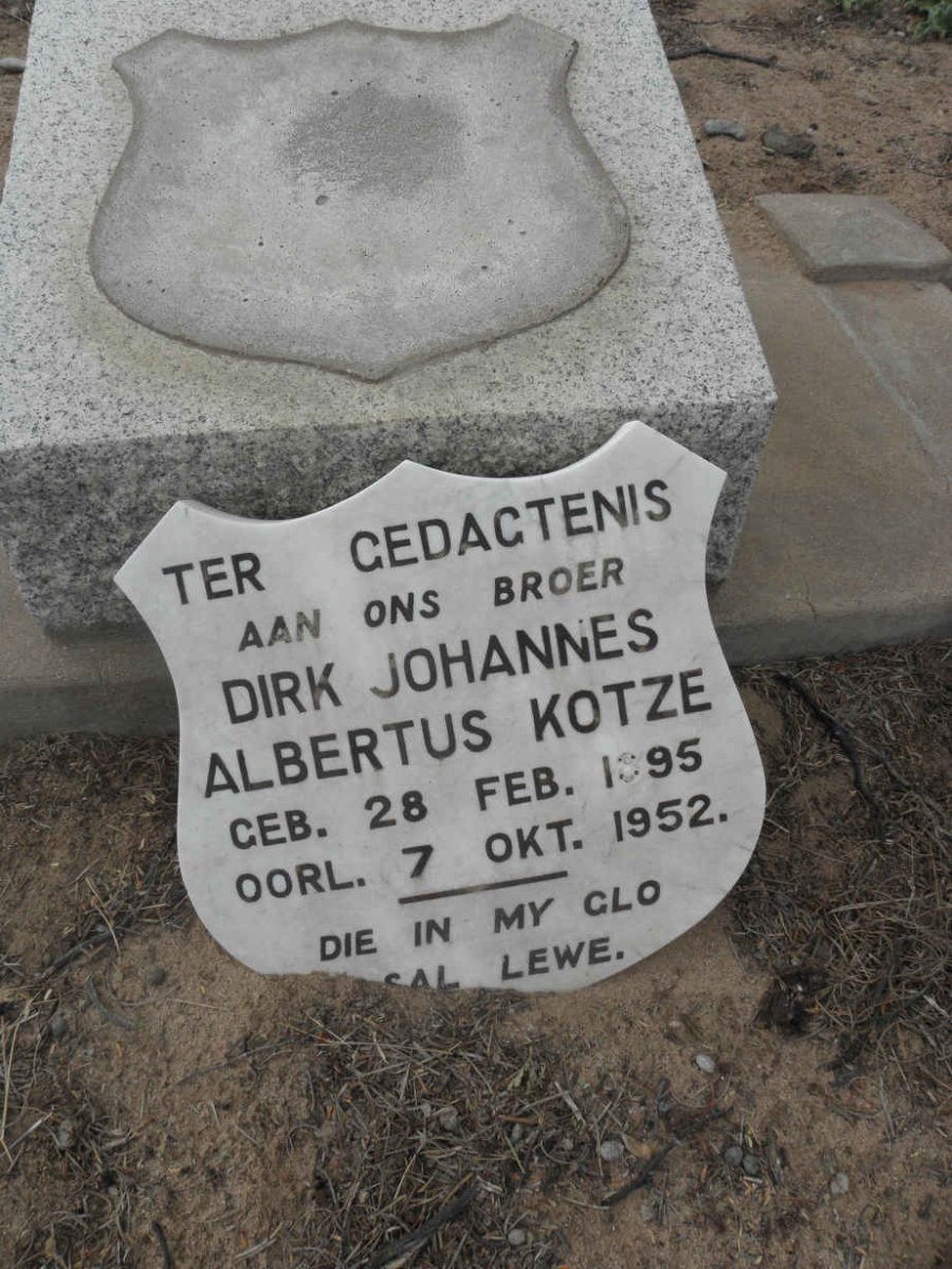 KOTZE Dirk Johannes Albertus 1895-1952