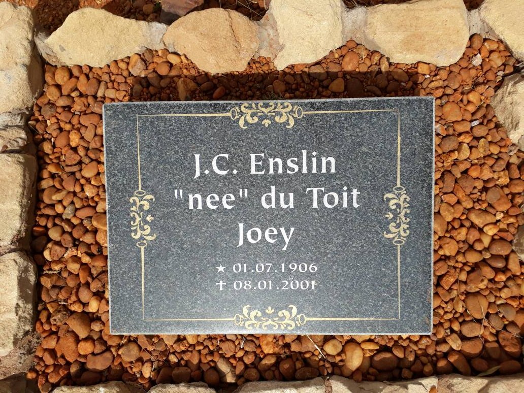 ENSLIN J.C. nee DU TOIT 1906-2001
