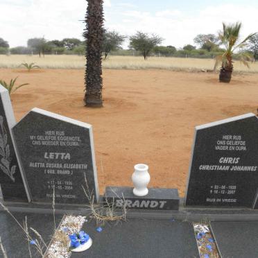 BRANDT Christiaan Johannes 1938-2007 &amp; Aletta Susara Elisabeth BRAND