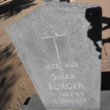 BURGER Sakkie 1935-1994