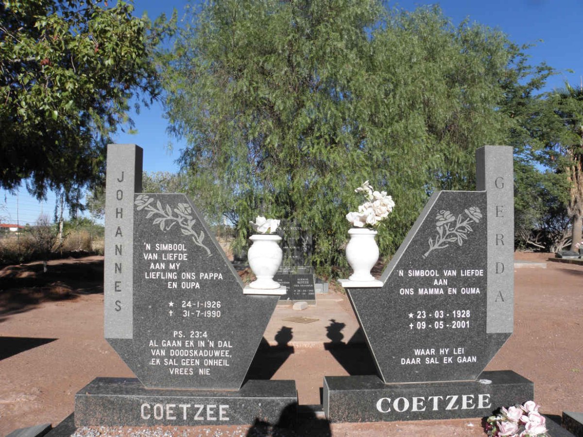 COETZEE Johannes 1926-1990 &amp; Gerda 1928-2001