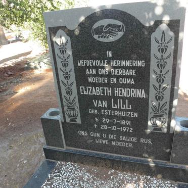 LILL Elizabeth Hendrina, van nee ESTERHUIZEN 1891-1972
