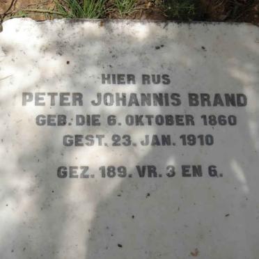 BRAND Peter Johannis 1860-1910