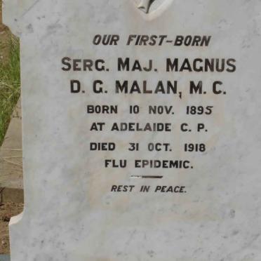 MALAN Magnus D.G. 1895-1918