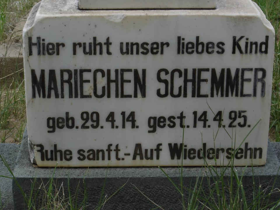 SCHEMMER Mariechen 1914-1925