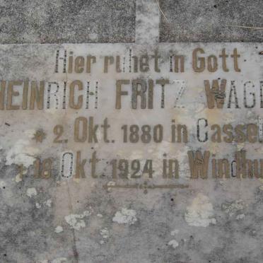 WAGNER Heinrich Fritz 1880-1924