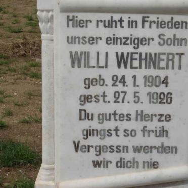 WEHNERT Willi 1904-1926