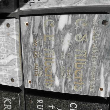 ALBERTS C.S. 1939-2002 &amp; C.E. 1939-2015