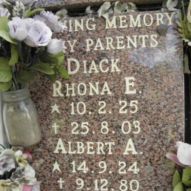 DIACK Albert A. 1924-1980 &amp; Rhona E. 1925-2003