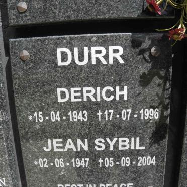 DURR Derich 1943-1996 &amp; Jean Sybil 1947-2004