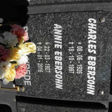 EBERSOHN Charles 1926-1997 &amp; Annie 1927-2016