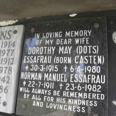 ESSAFAU Norman Manuel 1911-1982 &amp; Dorothy May nee CASTEN 1915-1980