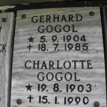 GOGOL Gerhard 1904-1985 &amp; Charlotte 1903-1990