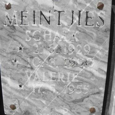 MEINTJIES Schalk 1929-1990 &amp; Valerie 1955