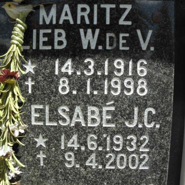 MARITZ Lieb W.de V. 1916-1998 &amp; Elsabé J.C. 1932-2002