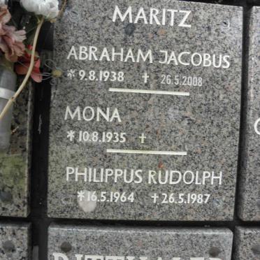 MARITZ Abraham Jacobus 1938-2008 &amp; Mona 1935- :: MARITZ Philippus Rudolph 1964-1987